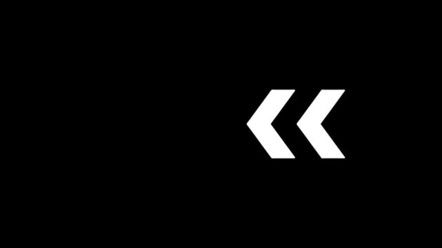 Minimalist white arrow animation sequence on black background, for ui and, motion chevron