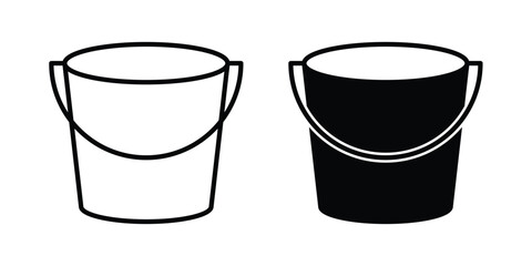 Water bucket icon liner logo vector © Warpiya
