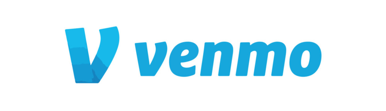 venmo icon, blue venmo logo vector design for mobile payment app, fintech brand symbol on white