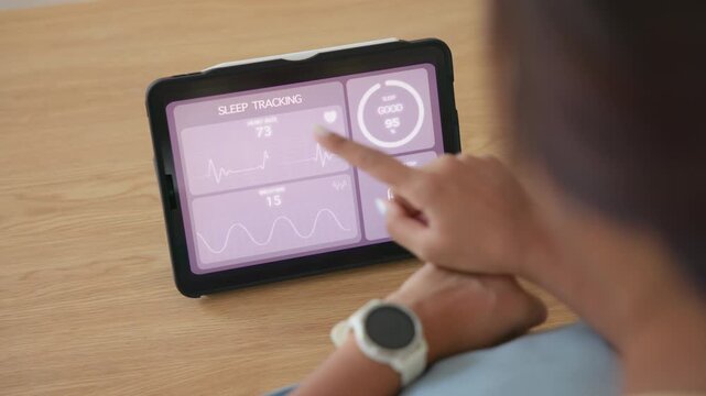 Agentic AI smart IOT watch sport wrist wear collect bio ECG heart rate data sleep record health care device digital internet of things app. Asia people woman urban tech life better home future living.