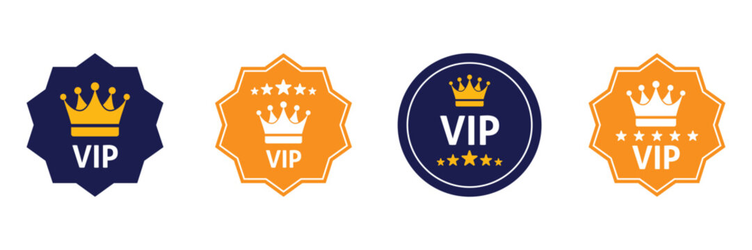 Vip badge. Very important person labels. Premium and Luxury symbols.