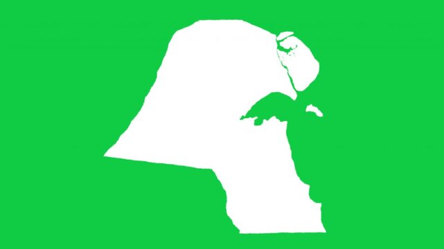 Kuwait wiggle animation map loop green background