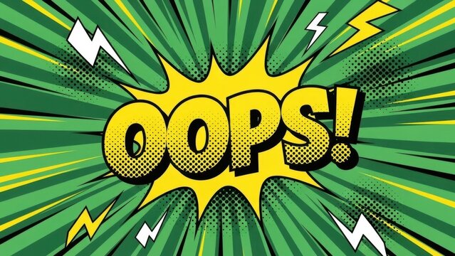 Vibrant comic book style oops exclamation pop art graphic design element