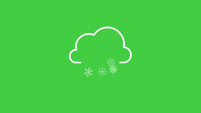 Hand drawn cloud with snowfall animation for winter and cold weather concepts
