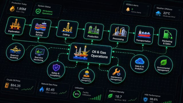 Interactive Digital Flowchart for Oil and Gas Operations Management and Analysis