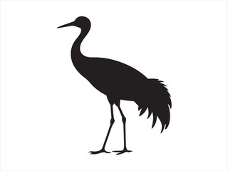 Naklejka premium Elegant Stylized Crane silhouette vector illustration flat clipart design