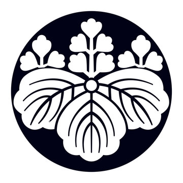 「桐」を図案化した
日本の伝統的な五大紋の一つである植物紋「五三桐紋」のベクターデータ