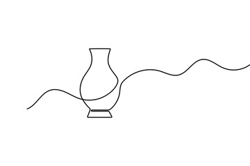 Obraz premium Minimal flower vase line art for home decor branding and vector design