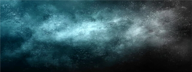 Ethereal blue and white cloud formations drift across dark background, creating atmospheric abstract composition. © Ateş
