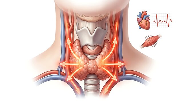 Hyperthyroidism Thyroid Gland Medical Illustration