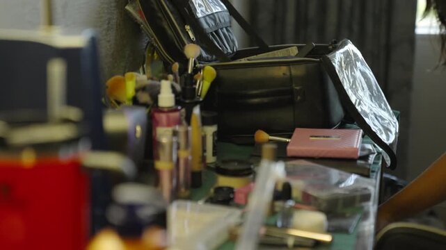 Organized Professional Makeup Kit With Brushes and Cosmetic Palettes For Beauty Artists for wedding