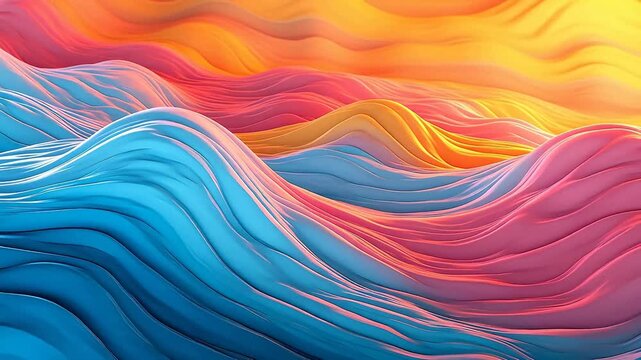Digital rainbow color mountain wavy curve abstract  background
