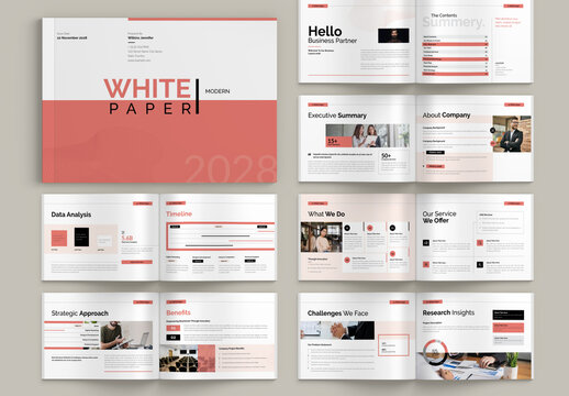 Modern White Paper Landscape Template