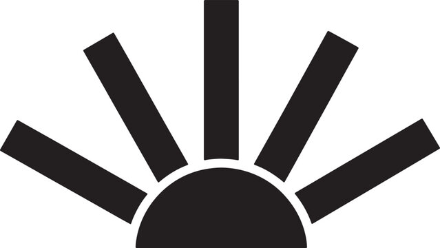 Abstract sunbeams rising pattern from semi circle for modern layout.