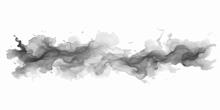 Abstract black and white ink splashes with grunge paint texture, liquid drops, and artistic watercolor patterns on a clean white background