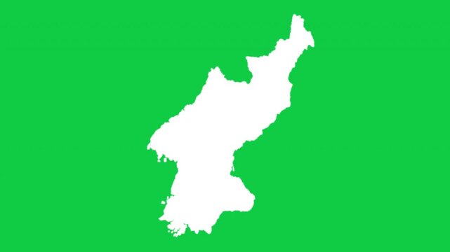 North Korea wiggle animation map loop green background