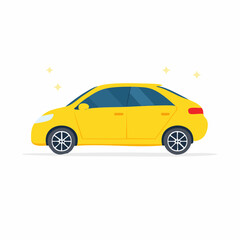 Obraz premium Yellow Hatchback Car Illustration