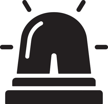 Emergency siren flasher icon for public safety and security concepts.