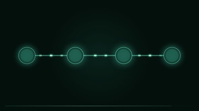 Glowing Neon Circular Connection Nodes Progress Bar Minimalist Digital Interface Design Elements for Tech Projects