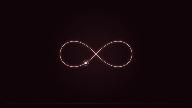 Elegant infinity flow loading animation showcasing continuous digital progress and endless data processing, dark backdrop