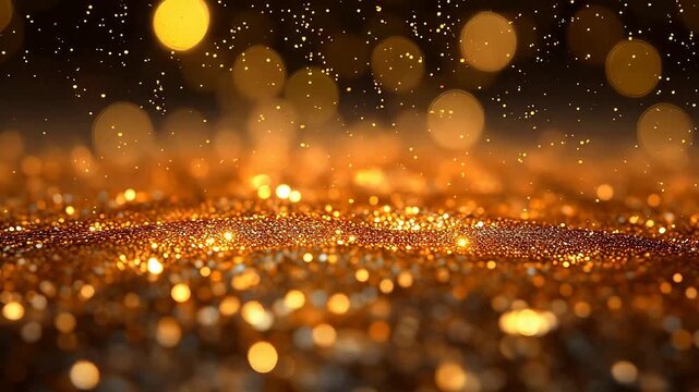 Digital golden flashing abstract background