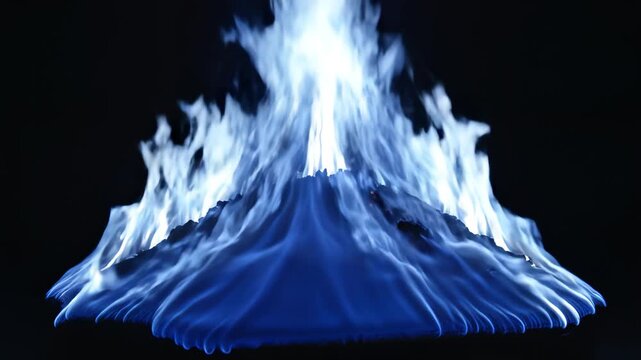 Blue flame on liquid surface ideal for creative backgrounds and modern web design