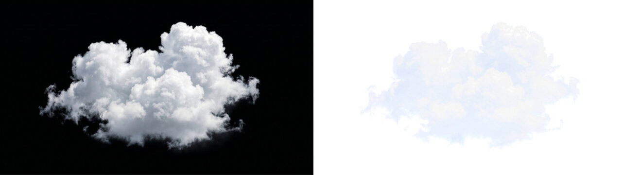 Large realistic cumulus cloud png isolated on transparent background, high resolution white vapor element for graphic design, alpha channel sky asset, natural atmospheric weather resource