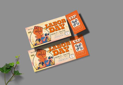 Labor Day Event Pass Ticket Template