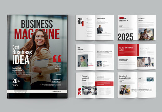 Modern Business Magazine Template Clean Corporate Design