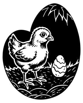 A baby chick hatching from an egg tiny chicen cosvg