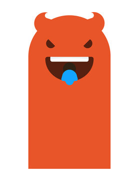 A cartoon monster with a happy face.