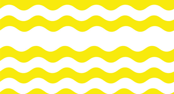 Wavy stripe pattern with alternating yellow white sinusoidal horizontal lines geometric seamless vector illustration design