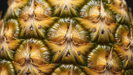 Obraz premium The golden, textured skin of a ripe, tropical pineapple