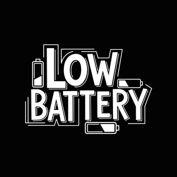 Low battery warning sign symbol.