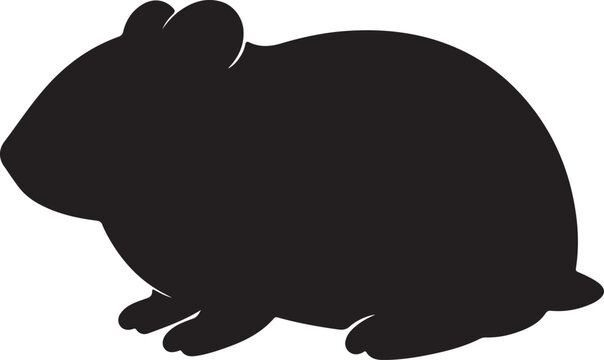 rabbit silhouette black outline on a white background animal shape isolated