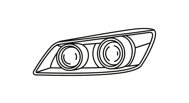 Modern car headlight assembly with dual projector lenses