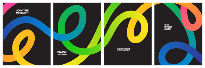 Abstract color line loop vector gradient backgrounds. Abstract Background with Curved Dynamic Shapes. © touhidullahtushar