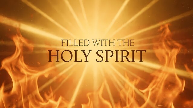 Flames and light symbolizing being filled with holy spirit. Ideal for religious designs, spiritual concepts, and christianthemed projects.