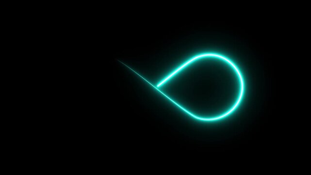 Glowing infinity sign icon animation Isolated on black background Motion graphic 4k animation video.