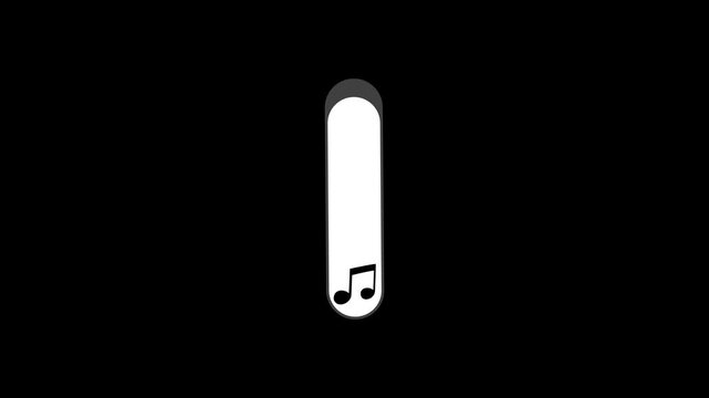 slider bar volume. Animation Volume Slider control on Black background. video 4K