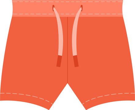 Orange Men's Swim Trunks Illustration