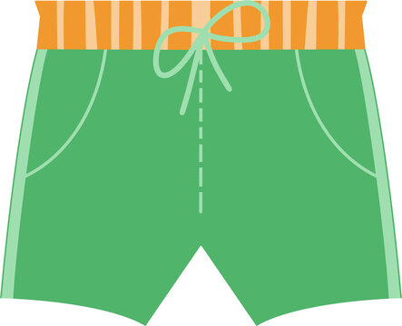 Green Men's Swim Trunks Illustration