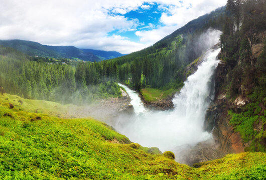 The Krimml Waterfalls in the High Tauern National Park, the highest waterfall in Austria