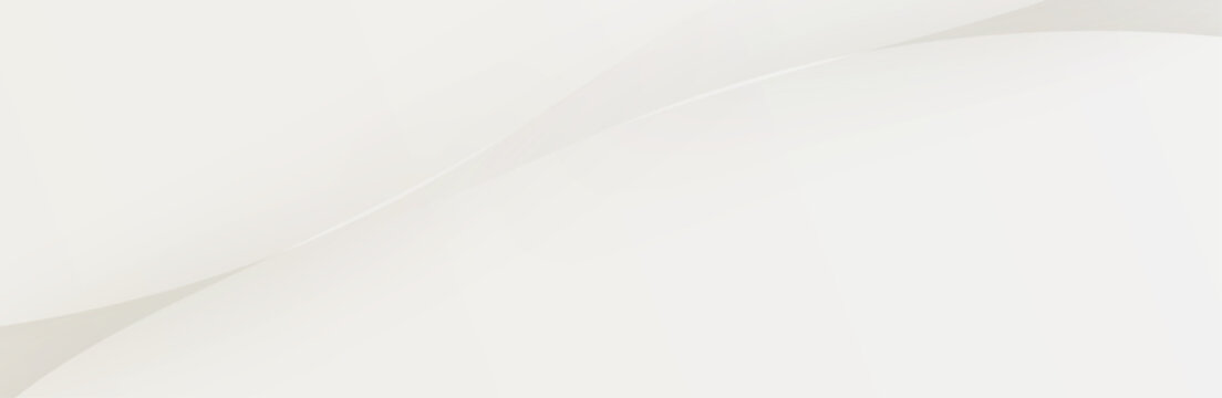Minimal white single arc wave background with soft diagonal shadow and maximum copy space for clean elegant design