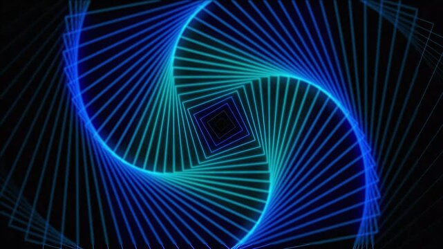 Abstract futuristic technology background with geometric pattern concept on the black background. Seamless looping. Motion graphics of infinity geometric design. 4k video animation.