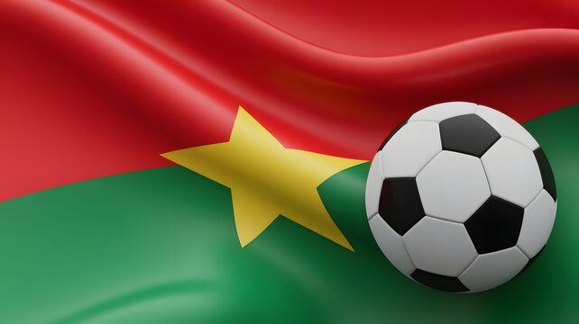 Burkina faso football soccer ball flag background