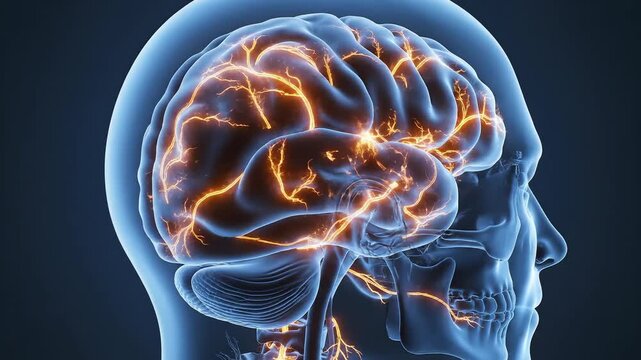 Human brain electrical activity ideal for tech startups and software commercial themes