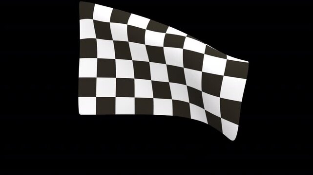 Checkered Flag &ndash; 3d render looped with alpha channel.
