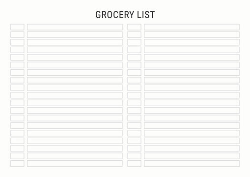 Weekly Grocery Shopping List Printable Template
