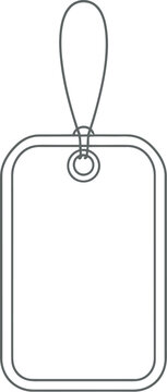 Rectangular price tag with rounded corners and a string loop isolated on a clean white background for your product labeling needs